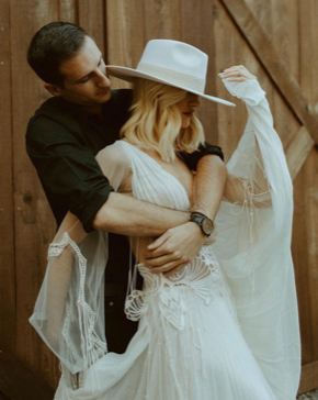 Boho Wedding dress using ivory art deco lace Euphoria