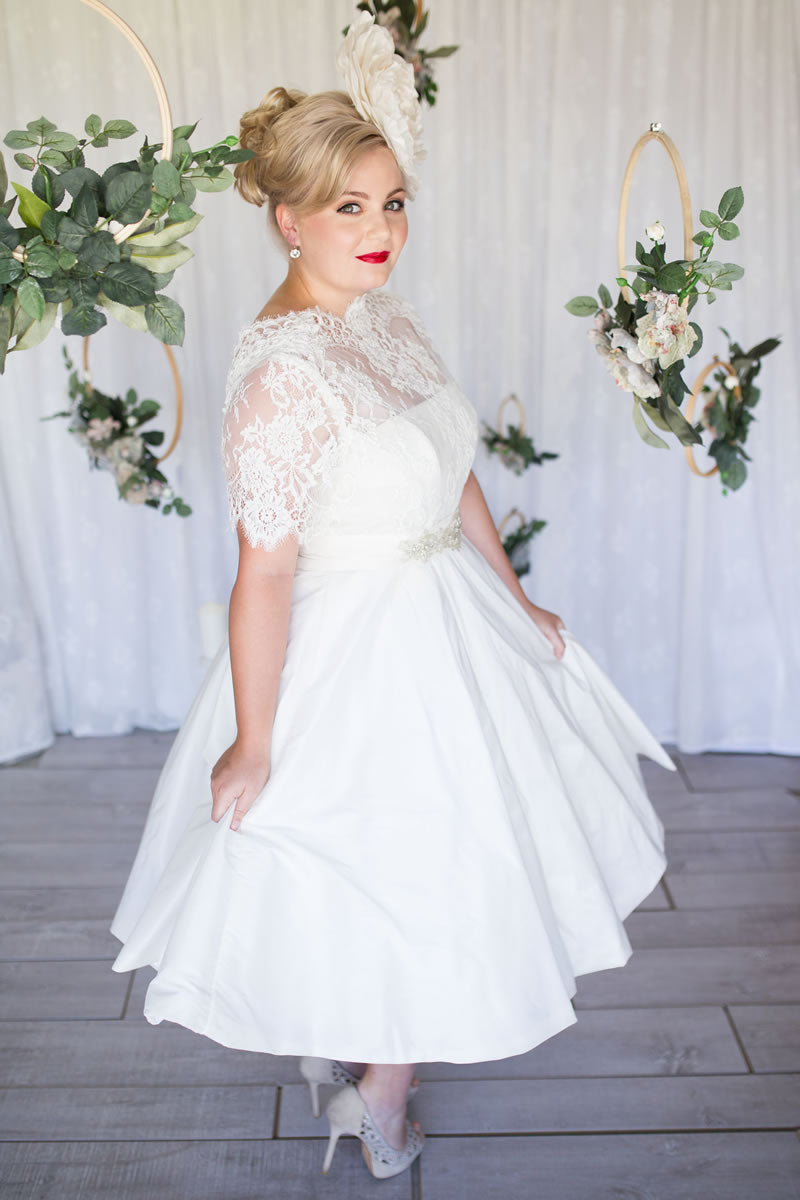 chinese dress ladies DORIS Tea Length Wedding Dress – Catherine Langlois