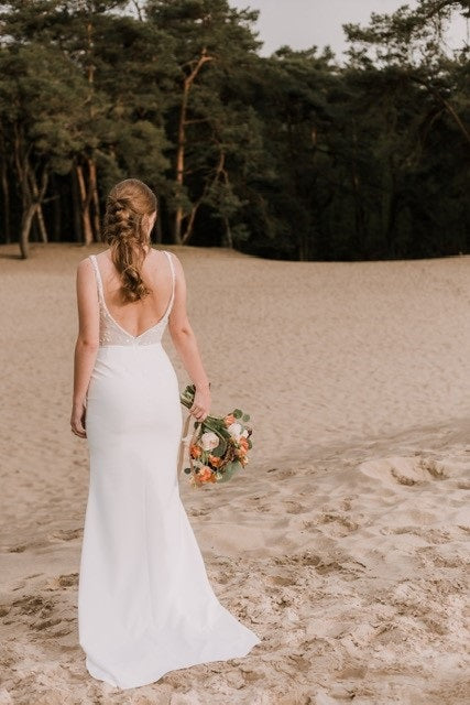 Pamper Ivory Crepe Fabric Dress1