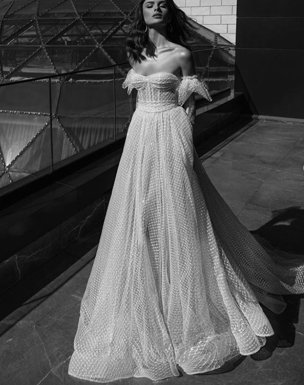 lattice lace wedding dress Lace Designer Wedding Gown