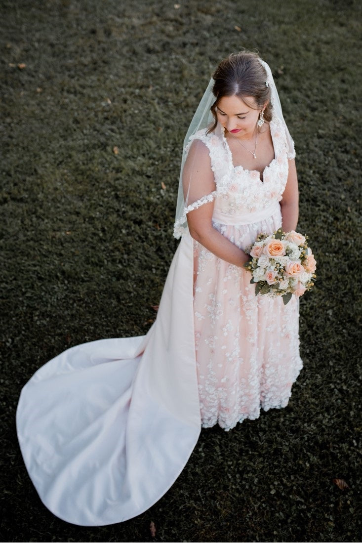 Blush Pink and Ivory Wedding dress