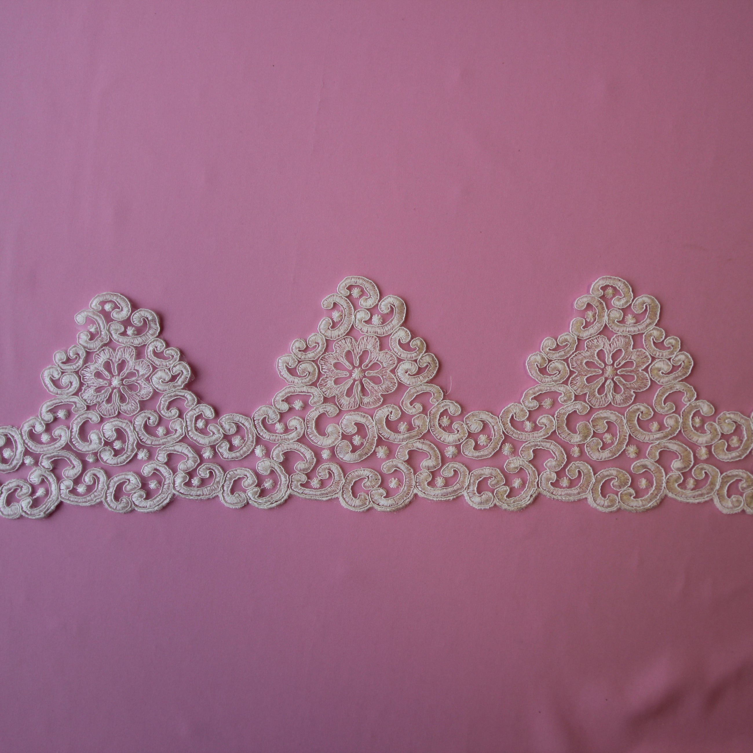 Embroidered Trim on Tulle
