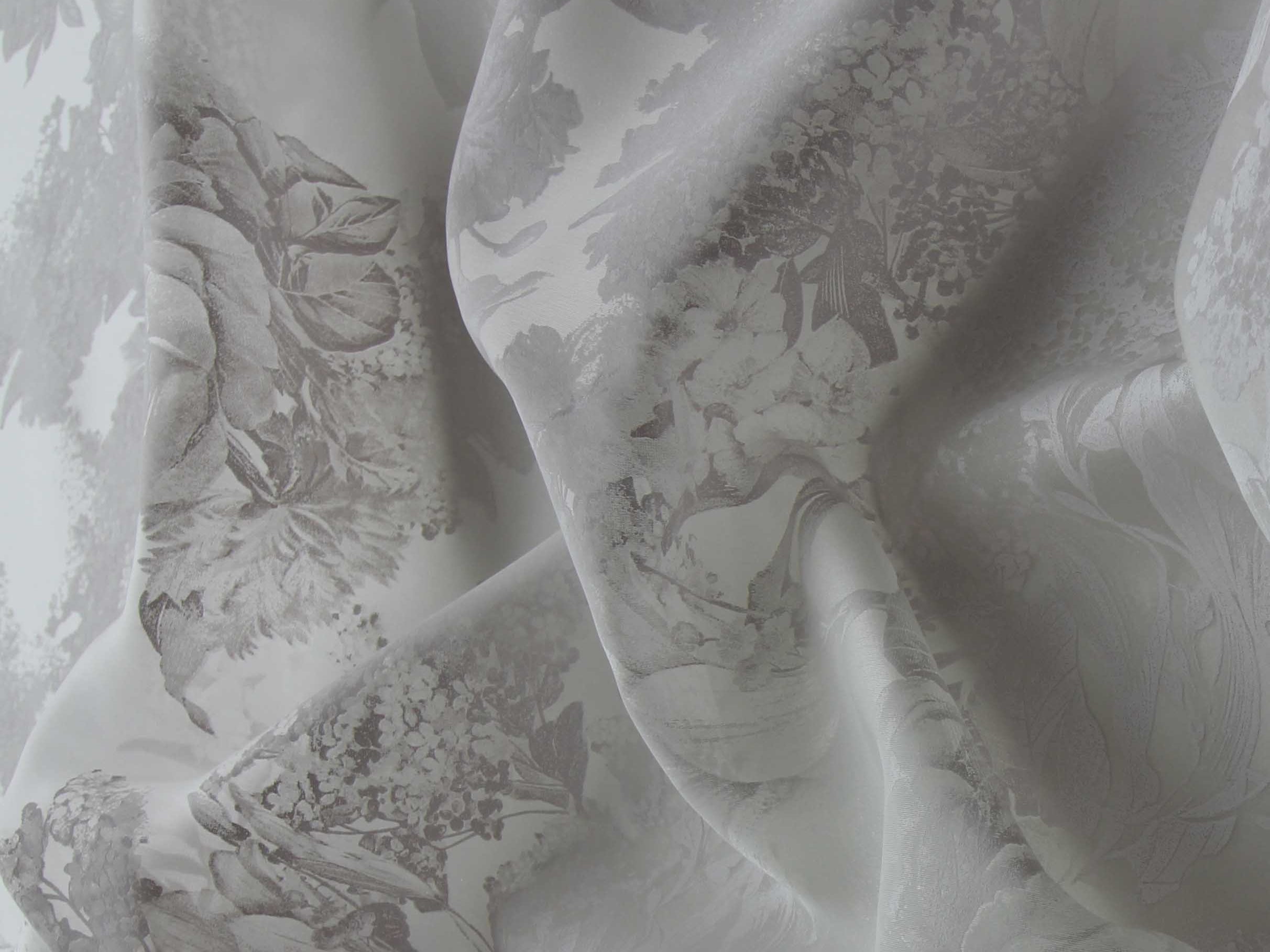 floral silk fabric for dresses NEW! 100% Silk Taffeta Drapery Fabric Floral Embroidery