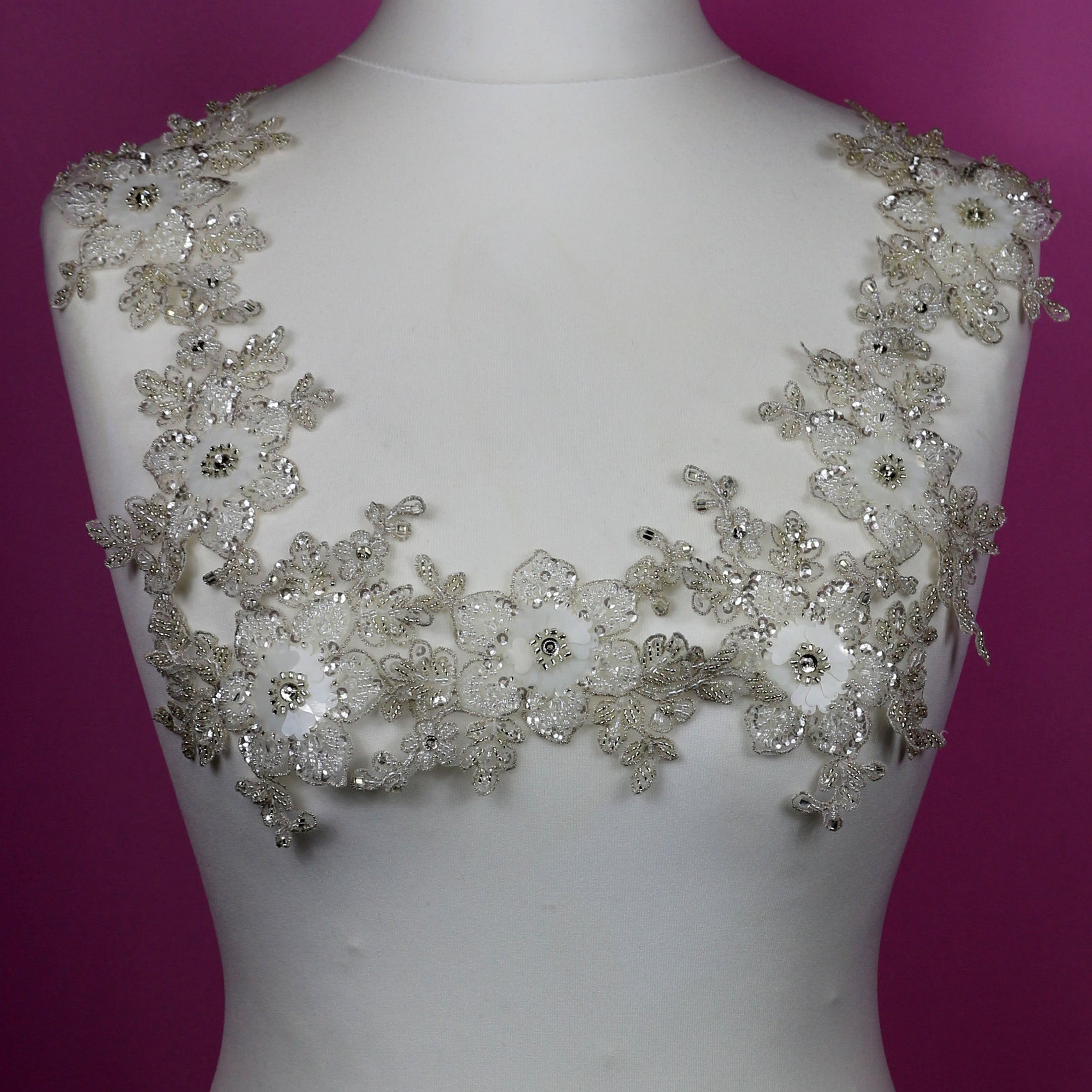 Ivory Flower Applique - Mulberry