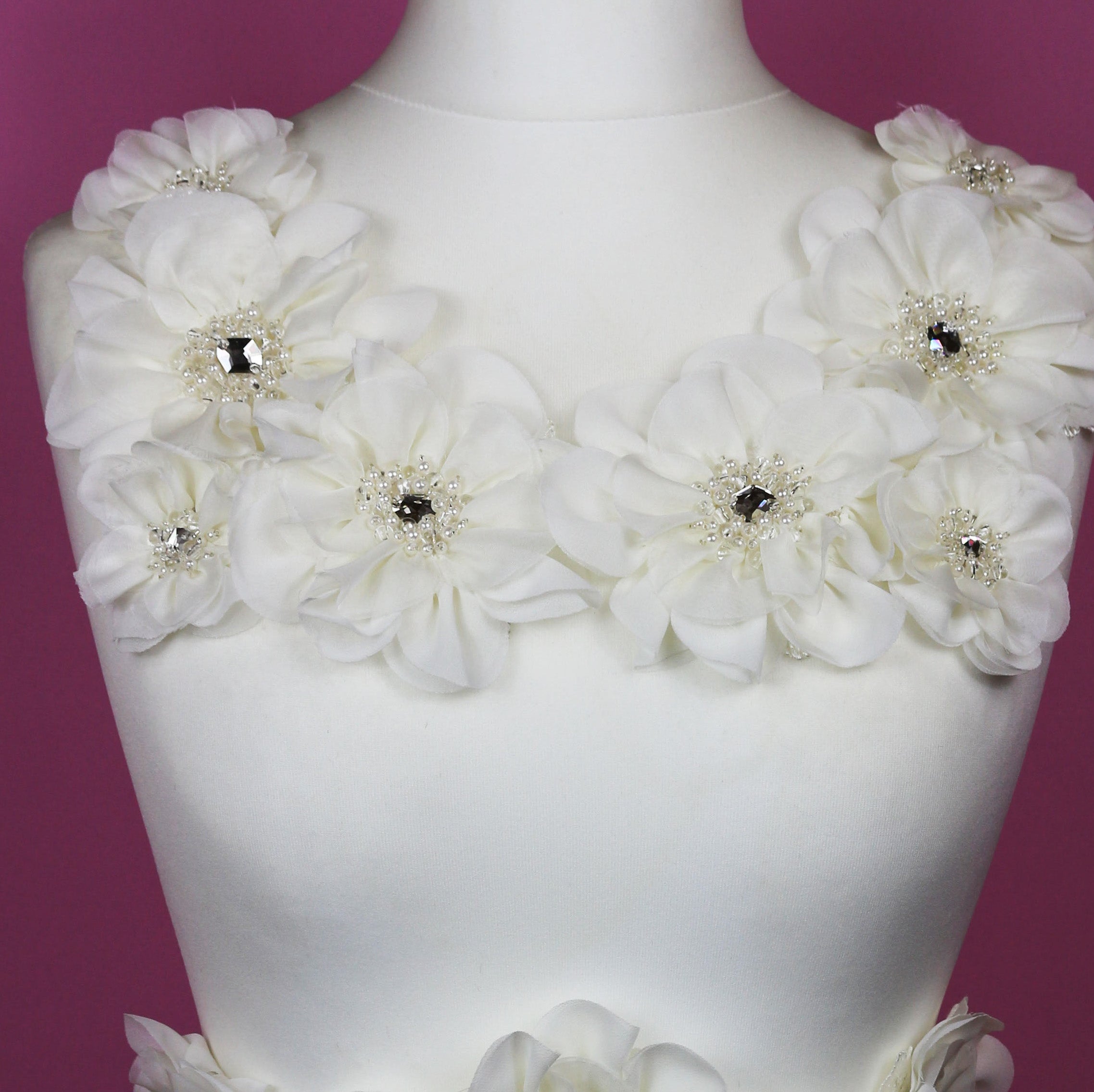 Lace applique & Crystal appliques : Wedding Dress - Bridal Fabrics