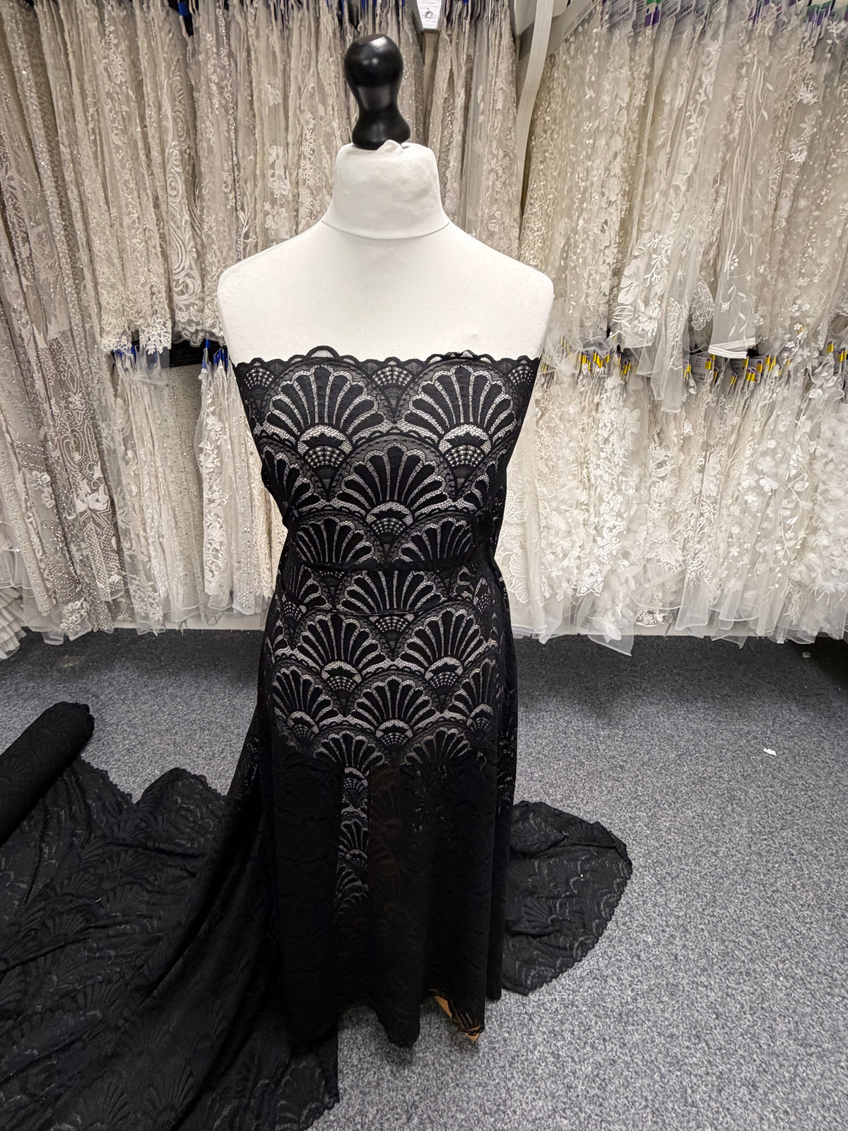 Black Stretch Lace - LB7009