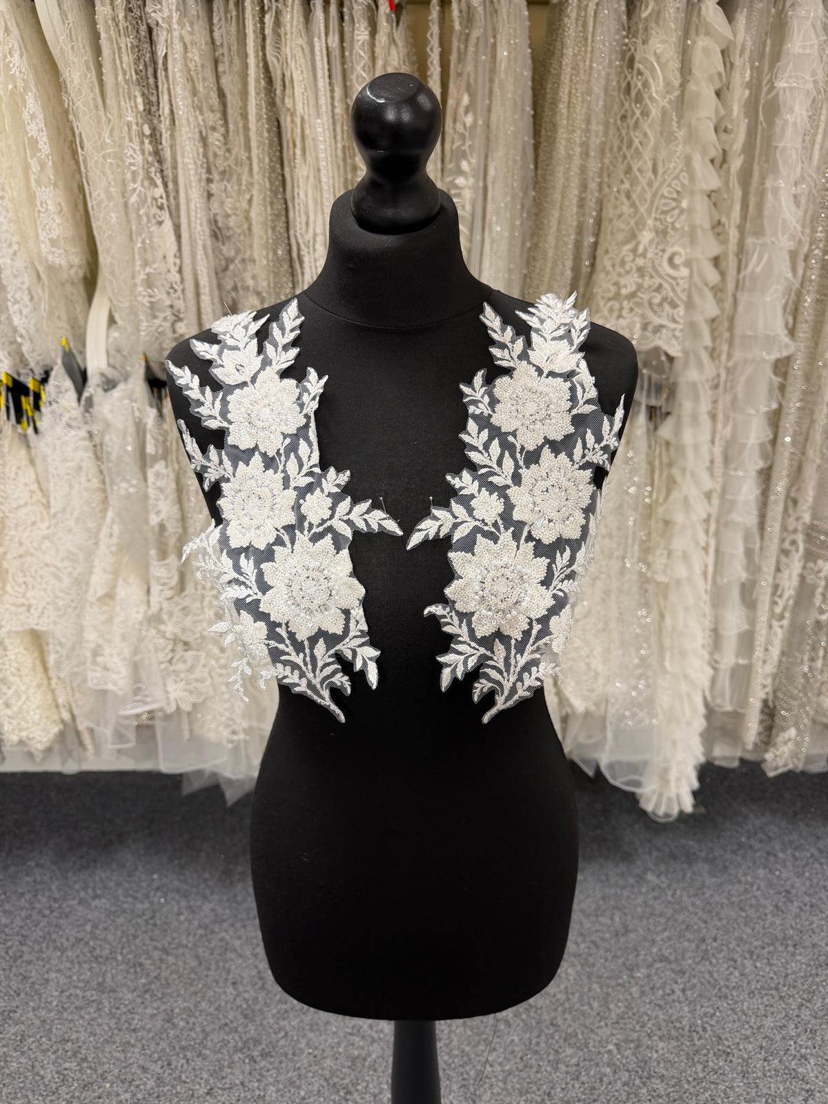 Ivory Beaded Lace Appliques - Wylie