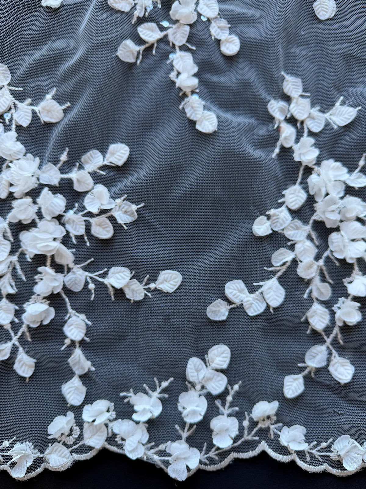 Ivory Embroidered Sequin Tulle – EB3005