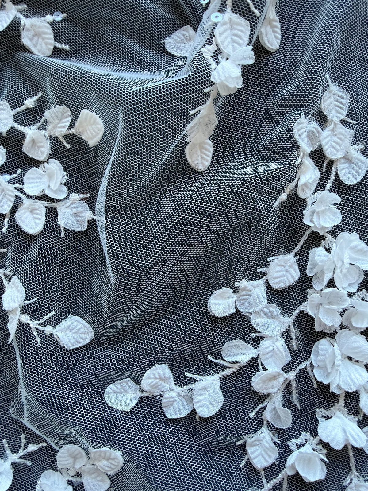 Ivory Embroidered Sequin Tulle – EB3005