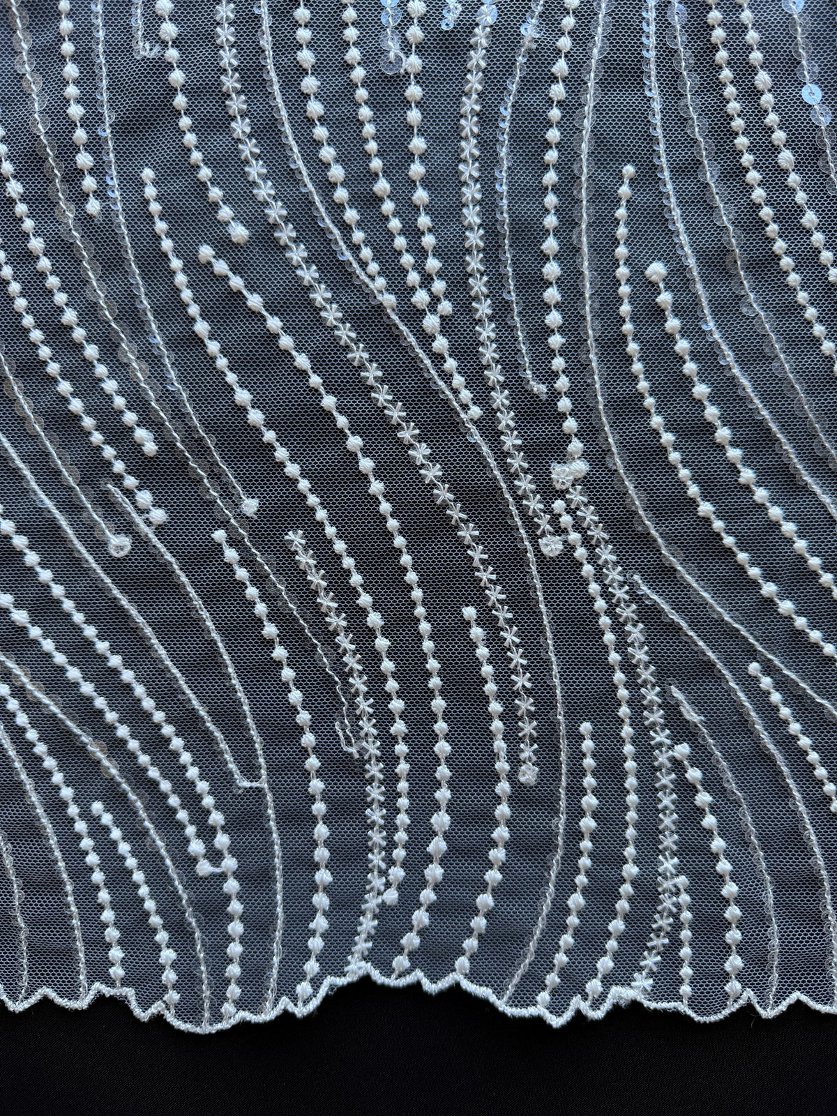 Ivory Sequin Lace - EB3011