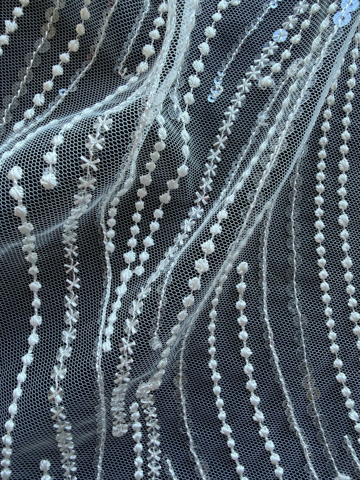 Ivory Sequin Lace - EB3011