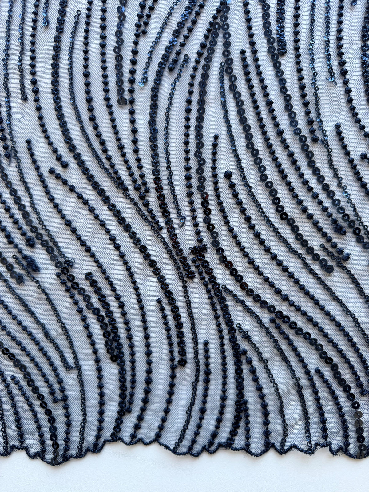 Navy Sequin Lace - EB3011