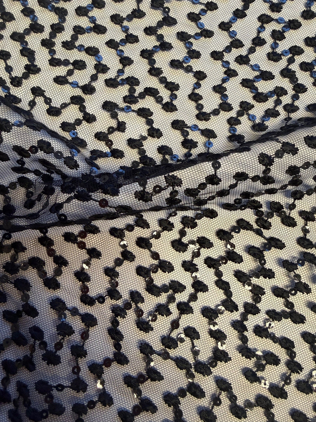 Black Sequin Embroidery Lace - EB3029