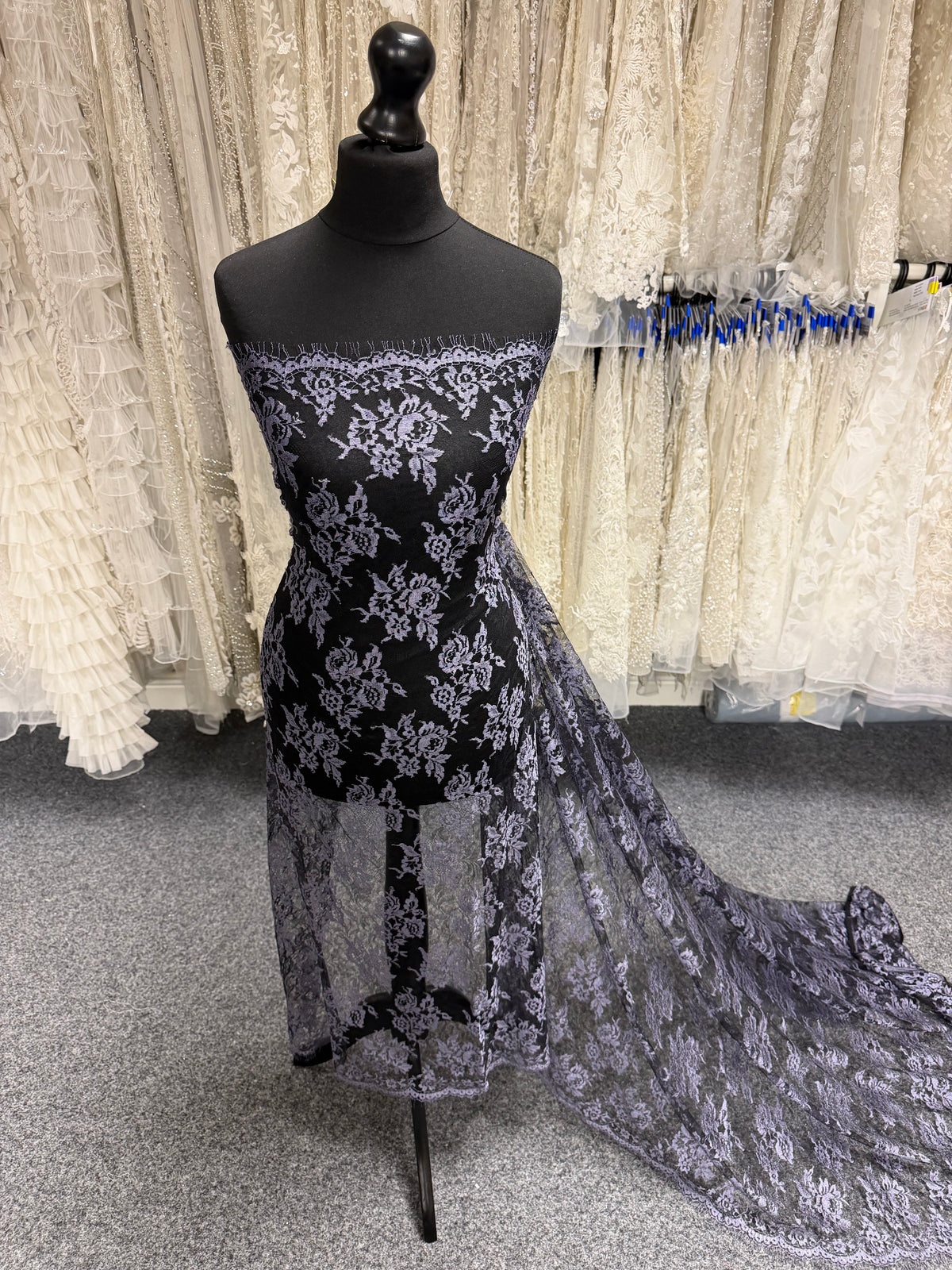 Grape & Black Chantilly Lace - P176
