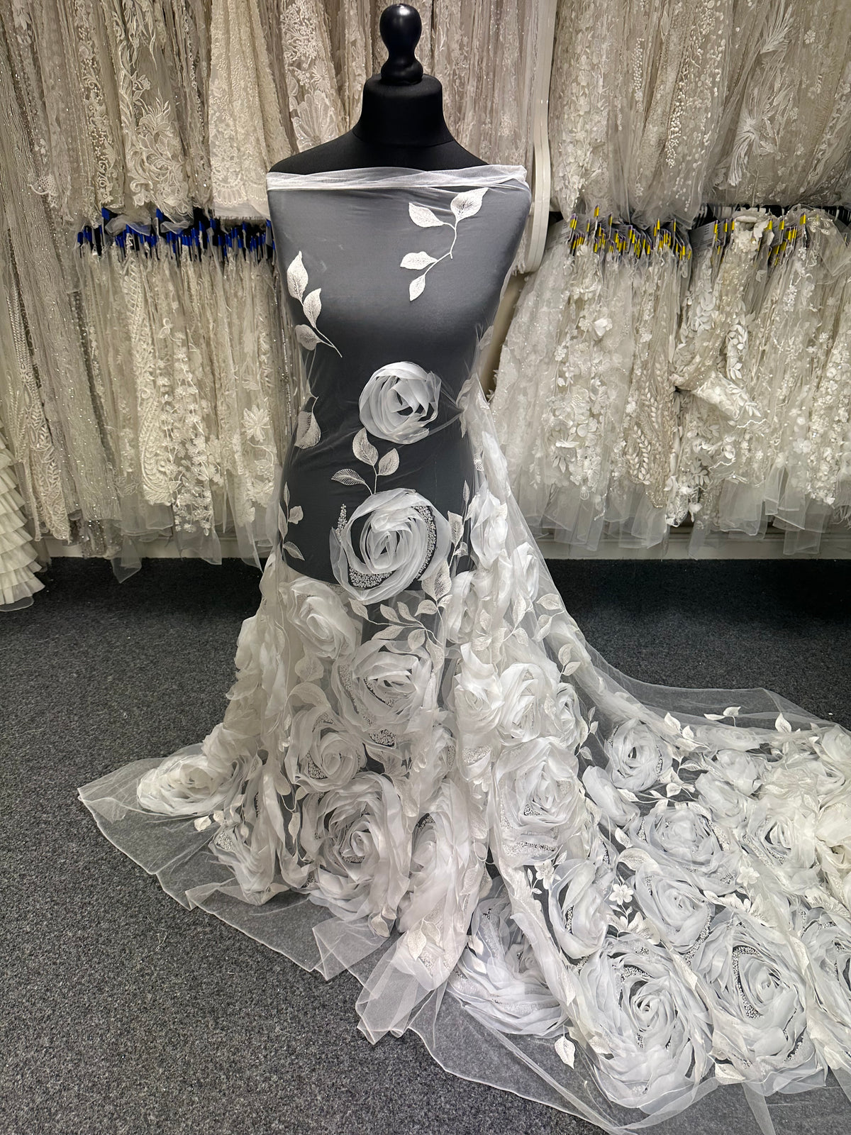 Ivory 3D Embroidered Lace - Asalla