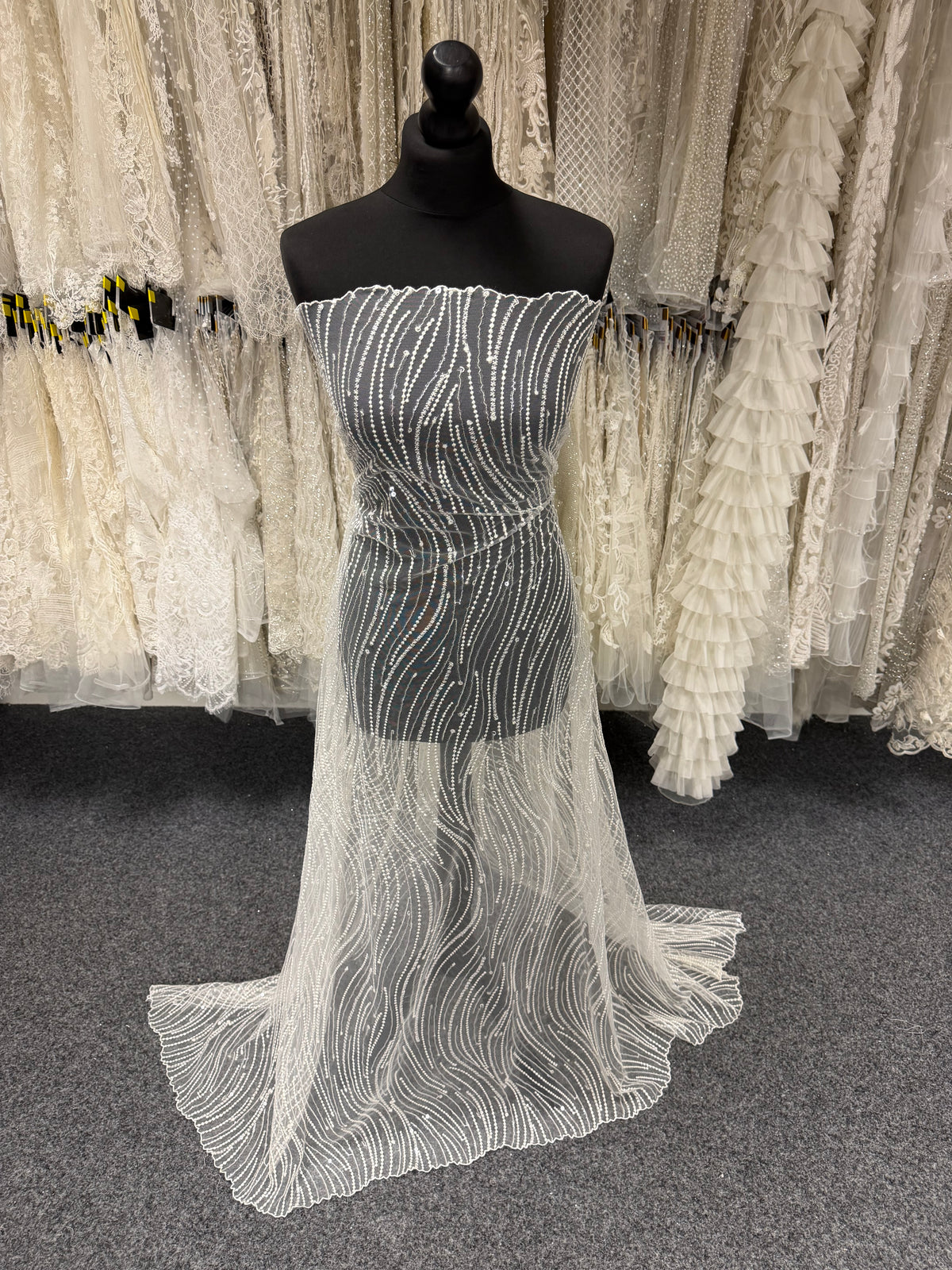 Ivory Sequin Lace - EB3011