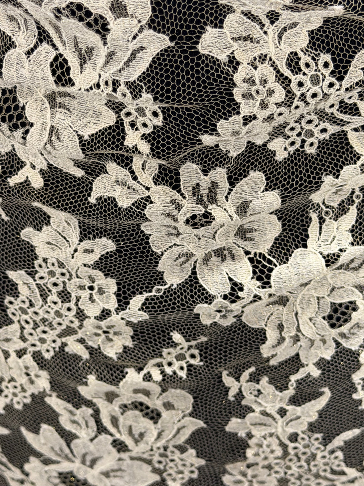 Beige/Oyster Sparkle French Lace - LA2016