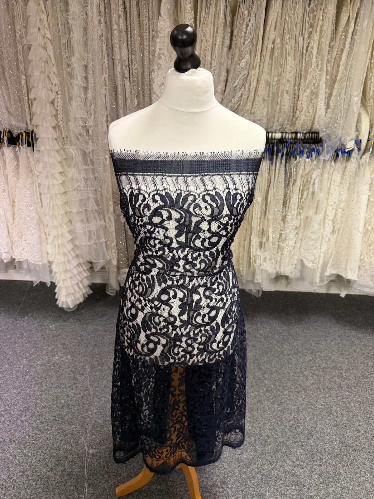 Navy Blue Italian Lace - P883
