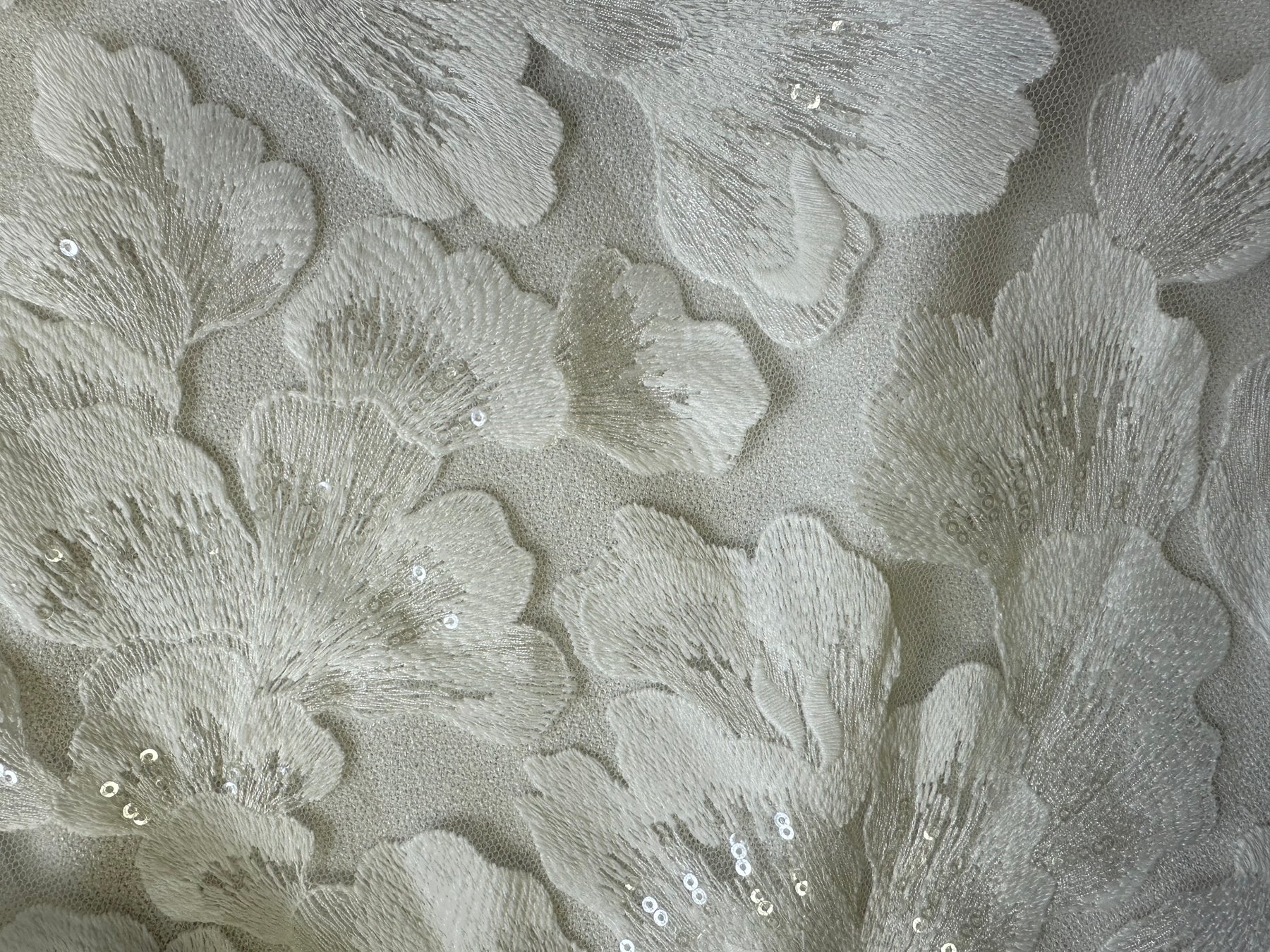 Ivory Sequin Floral Lace - Amity