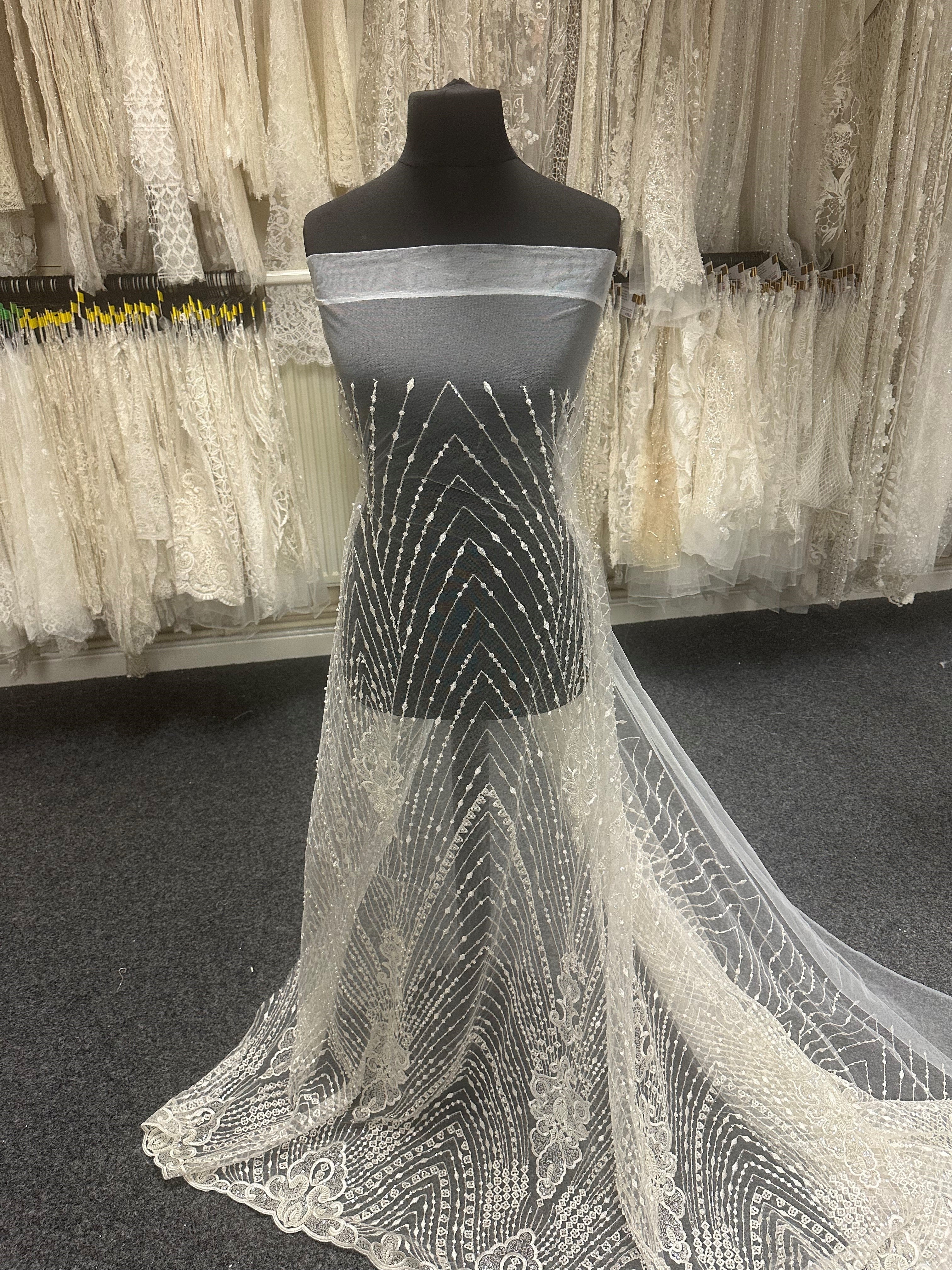 Ivory Beaded Lace