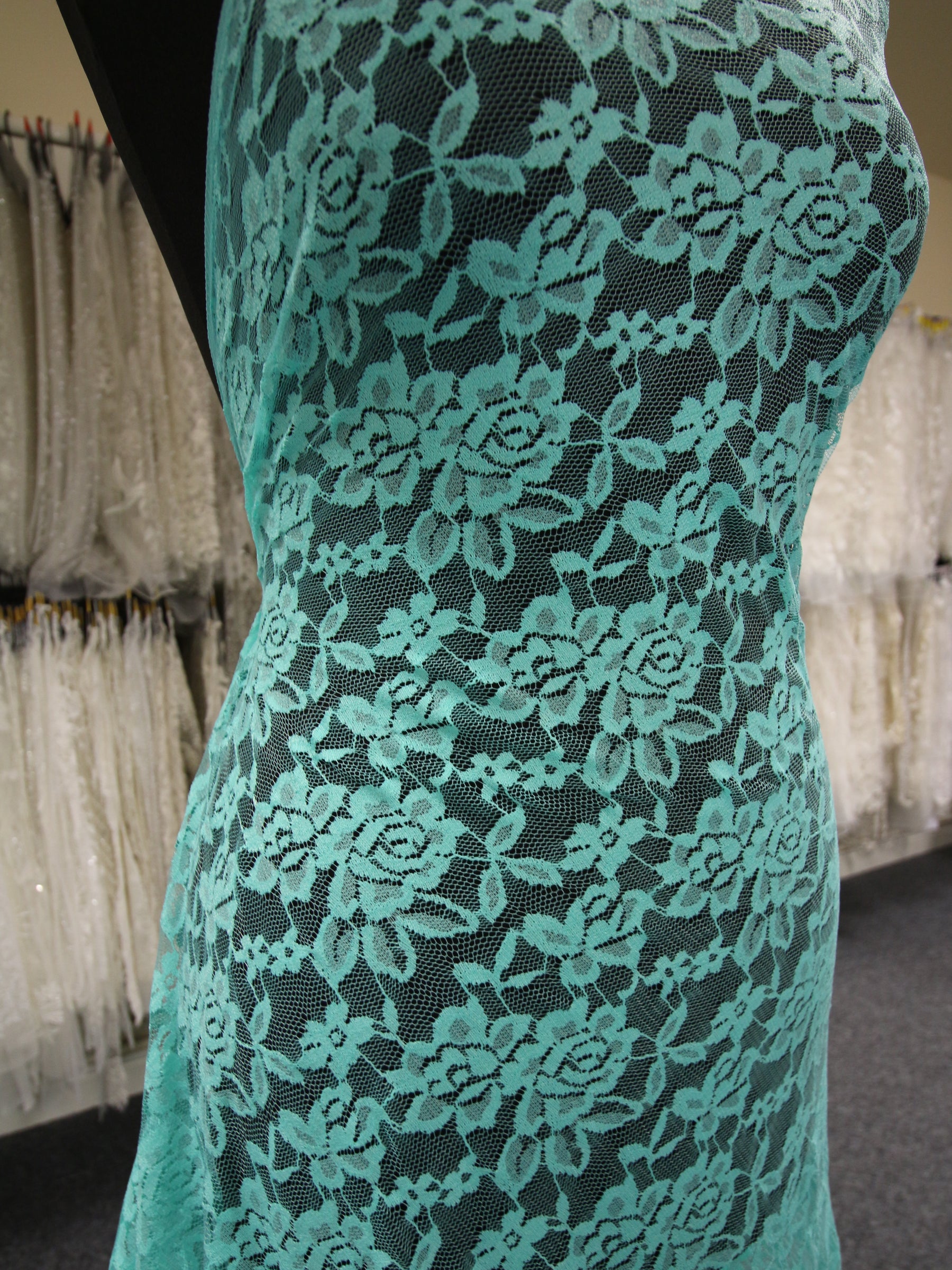 Aqua Raschel Stretch Lace - Evie
