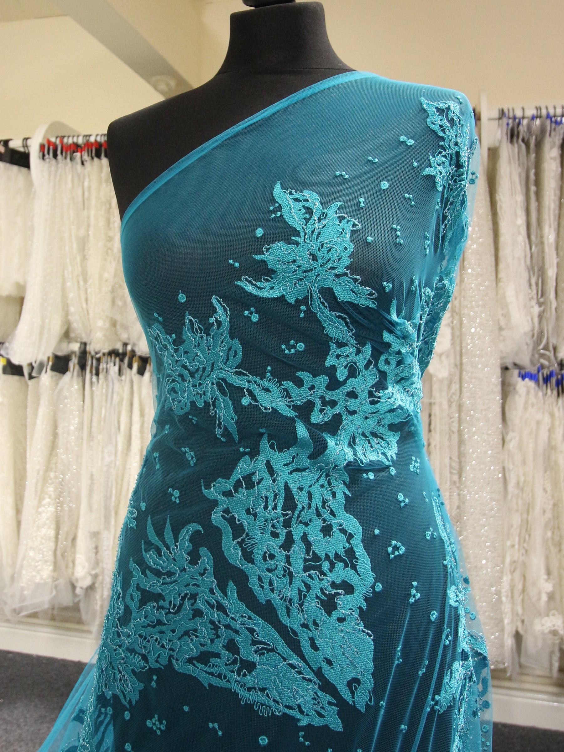 Aqua Embroidery Lace - Zelie