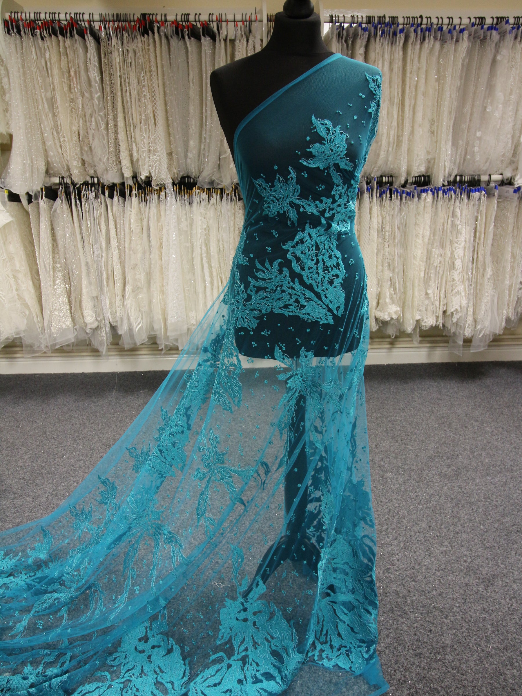 Aqua Embroidery Lace - Zelie