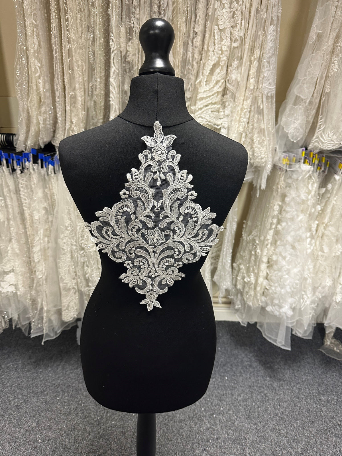 Ivory Sequined Lace Applique - Derrick