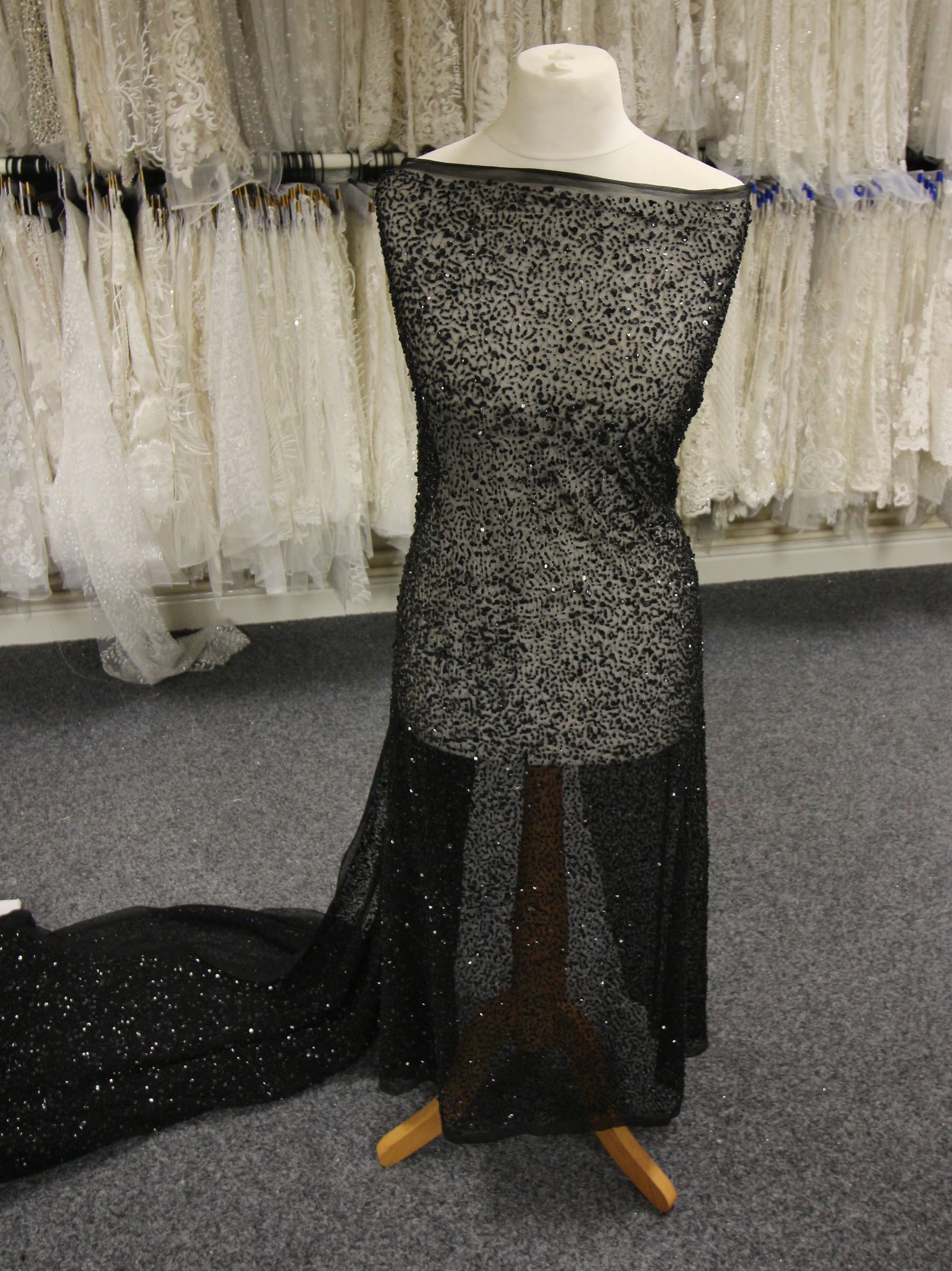 Black Sequin Lace - Bellamy