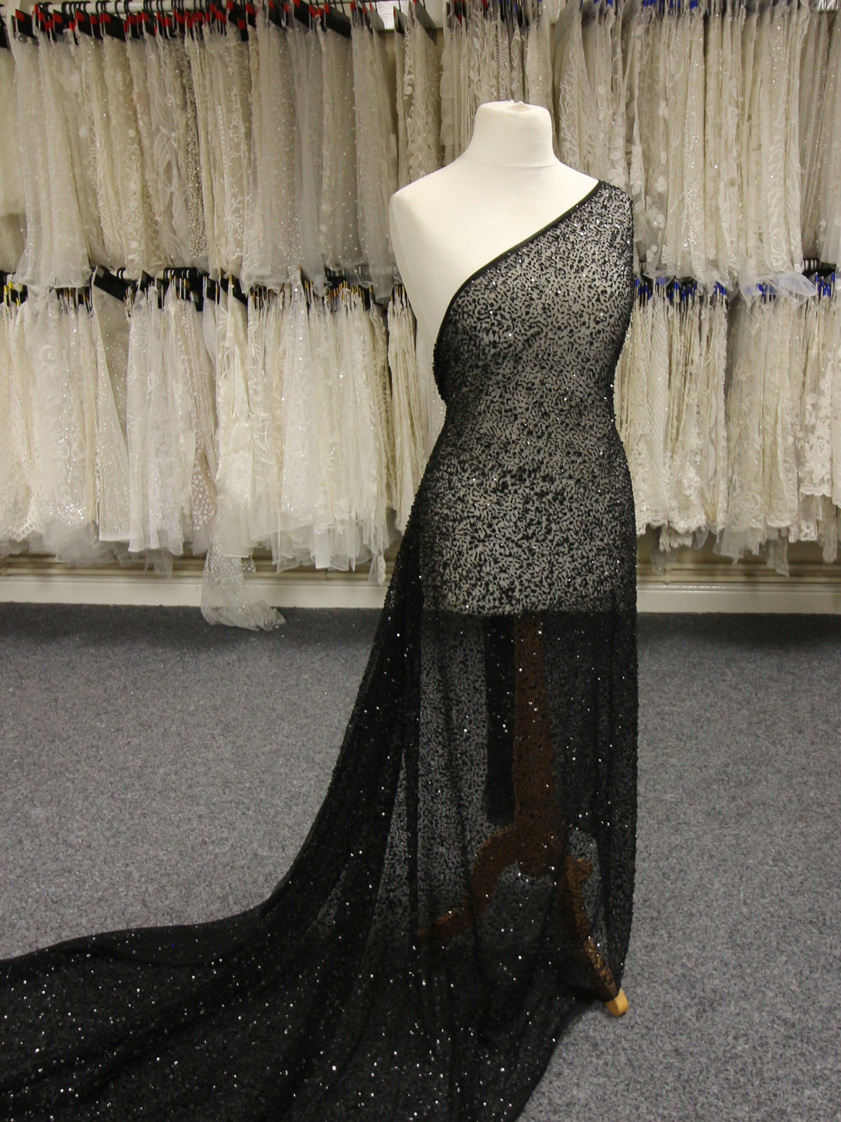 Black Sequin Lace - Bellamy