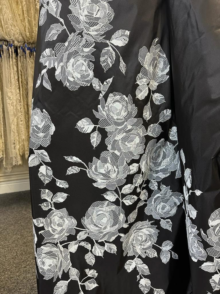 Black Printed Taffeta - Paola