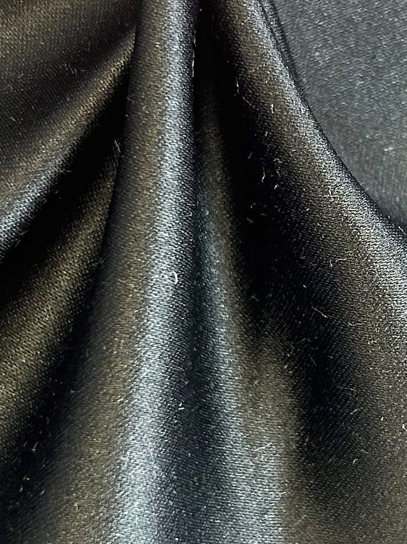 Black Polyester Satin - Majestic