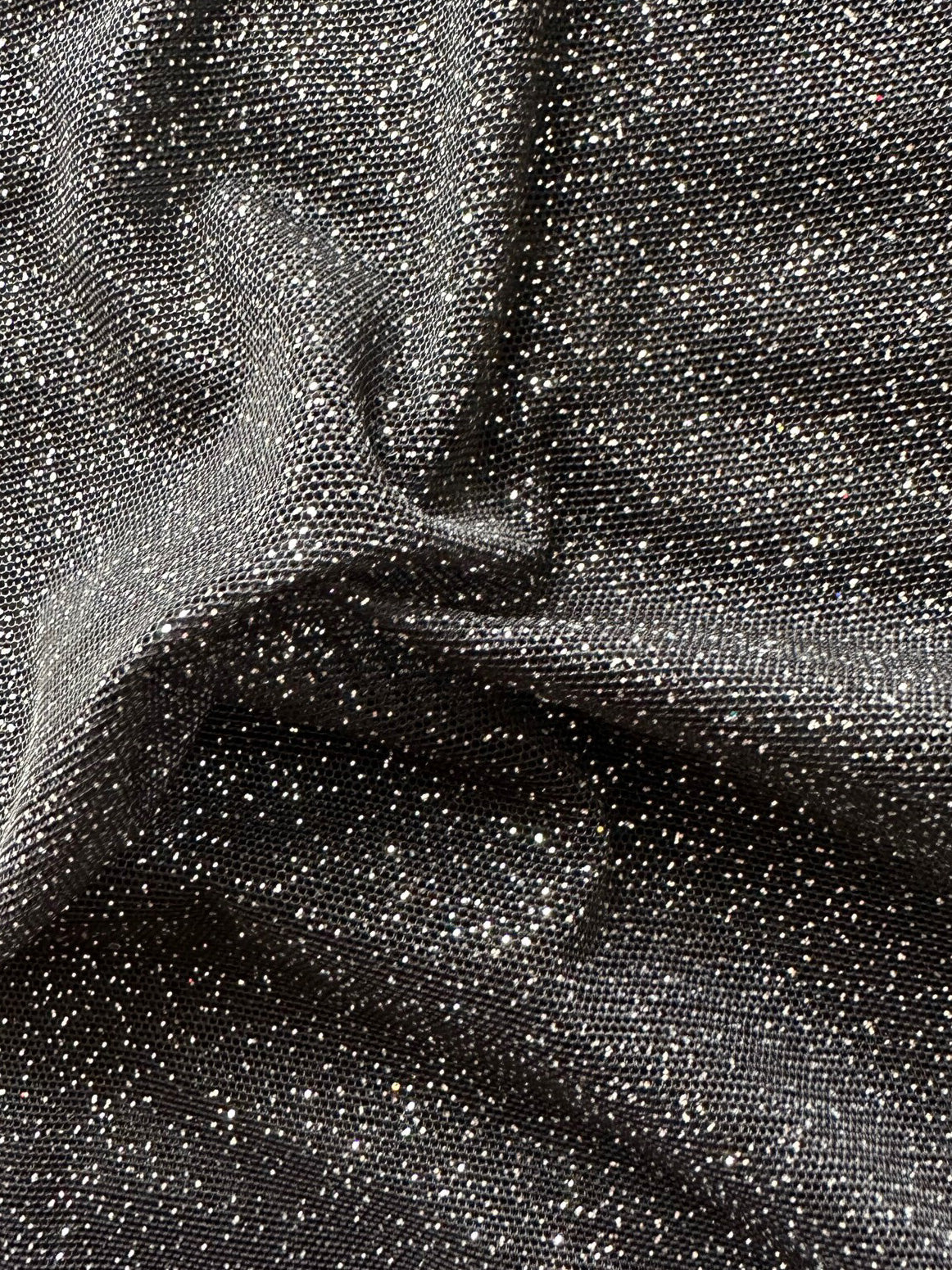 Black Stretch Glitter Fabric - Bastion