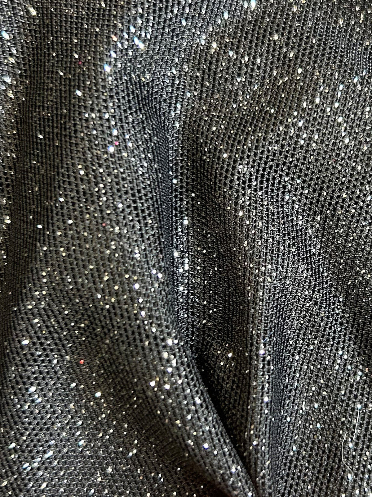 Black Stretch Glitter Fabric - Bastion