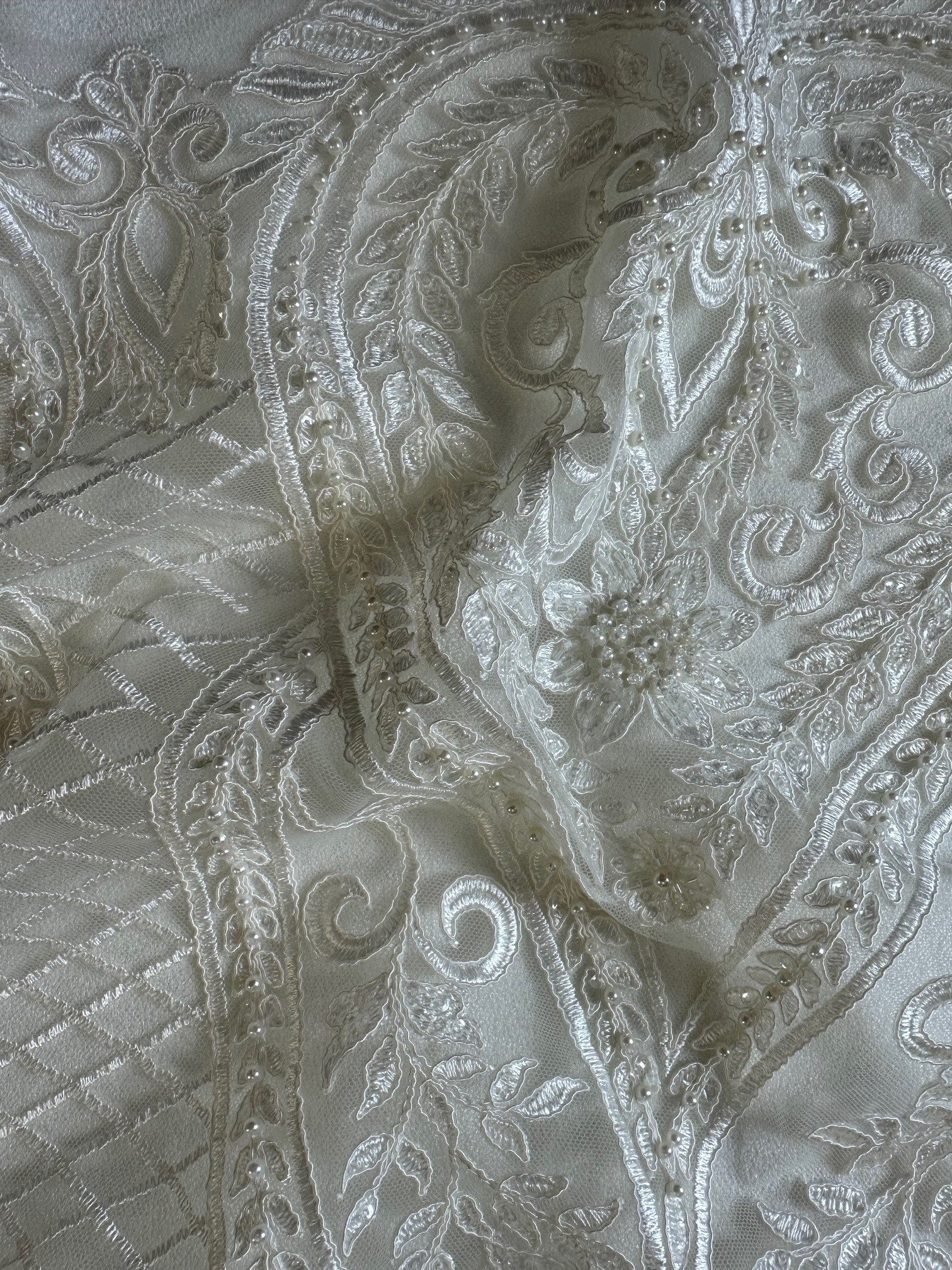 Ivory Corded Embroidery Lace - Blossom