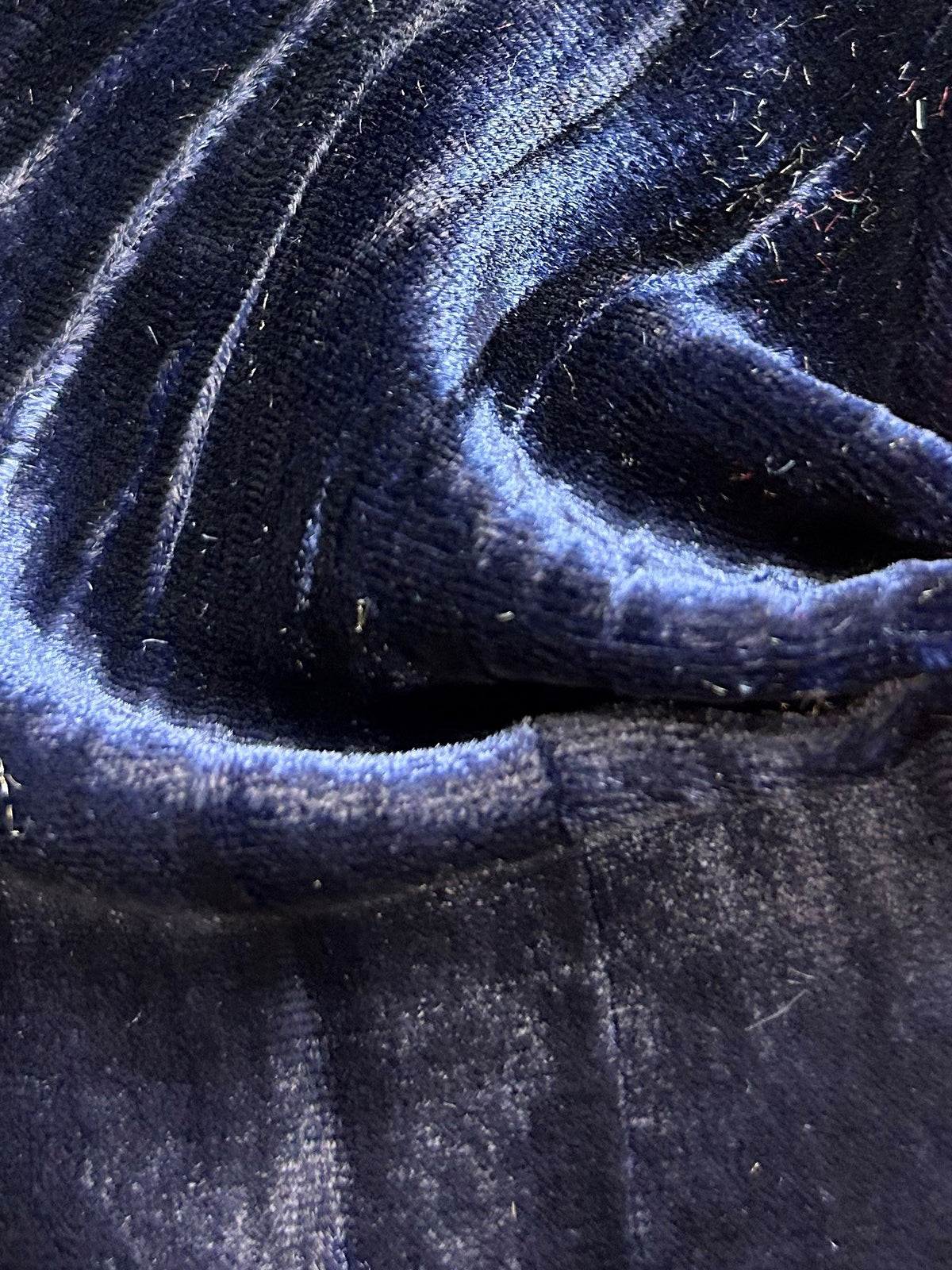 Navy Silk Velvet - Ruffle