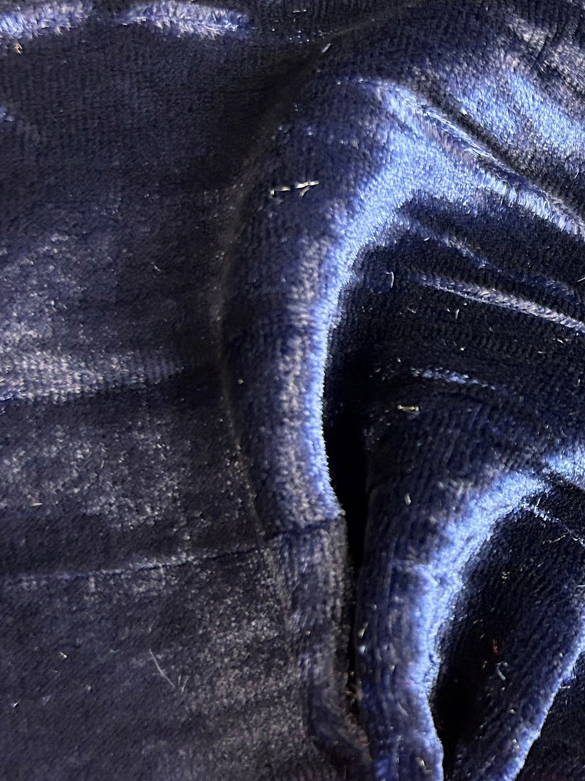 Navy Silk Velvet - Ruffle