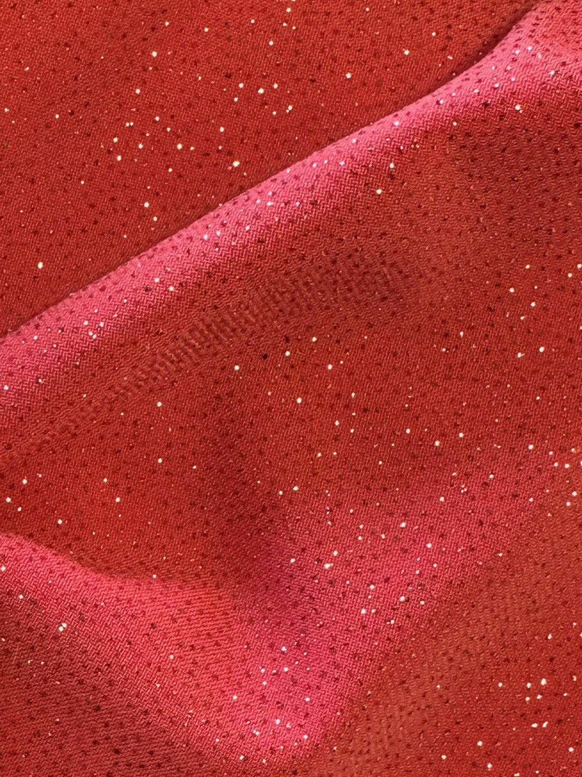 Coral Glitter Jersey Fabric - Dazzle