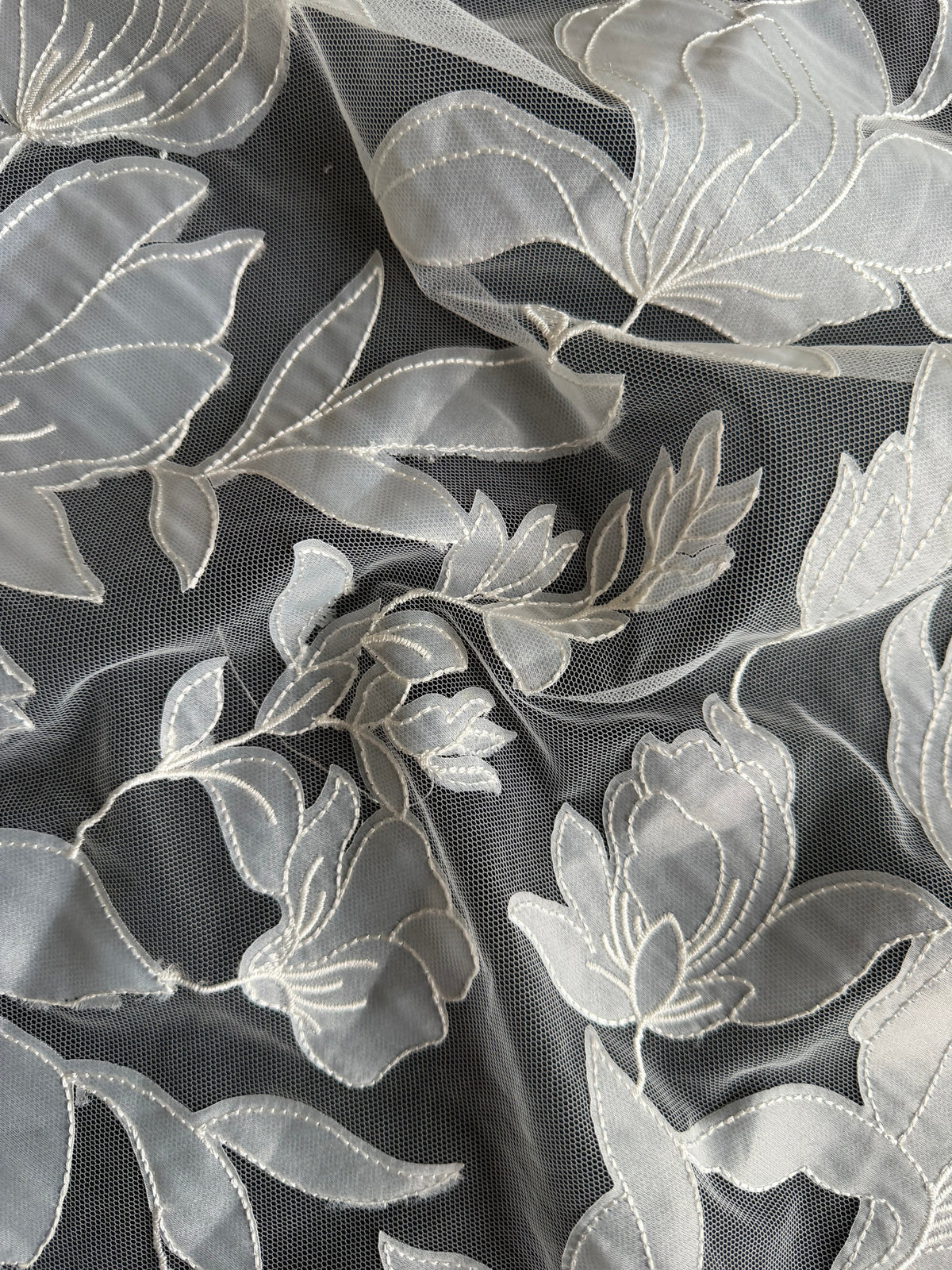 Ivory Embroidered Lace - Santana