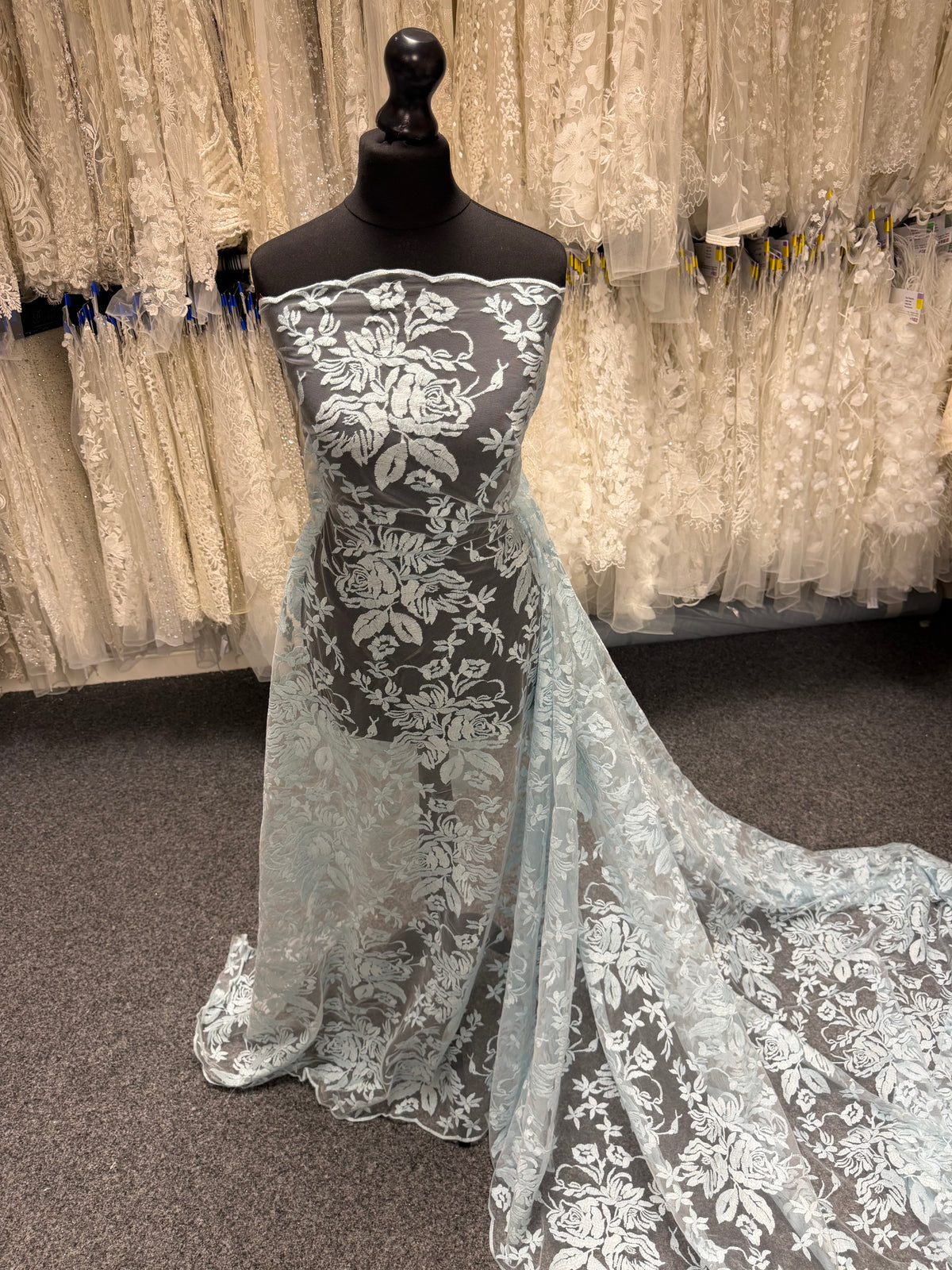 Baby Blue Embroidered Lace – EB5018