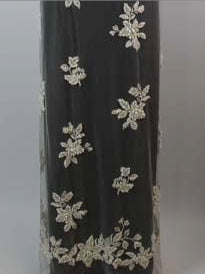 Ivory Emb Beaded Tulle - EB1072