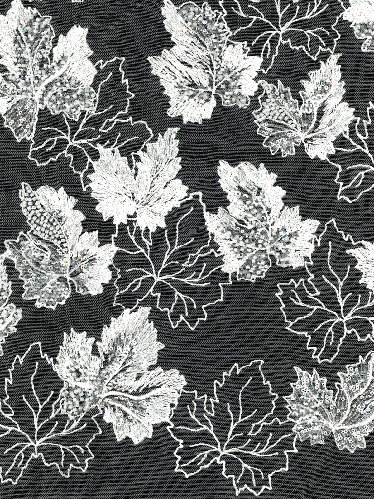 Ivory Sequin Embroidered Lace - EB1102