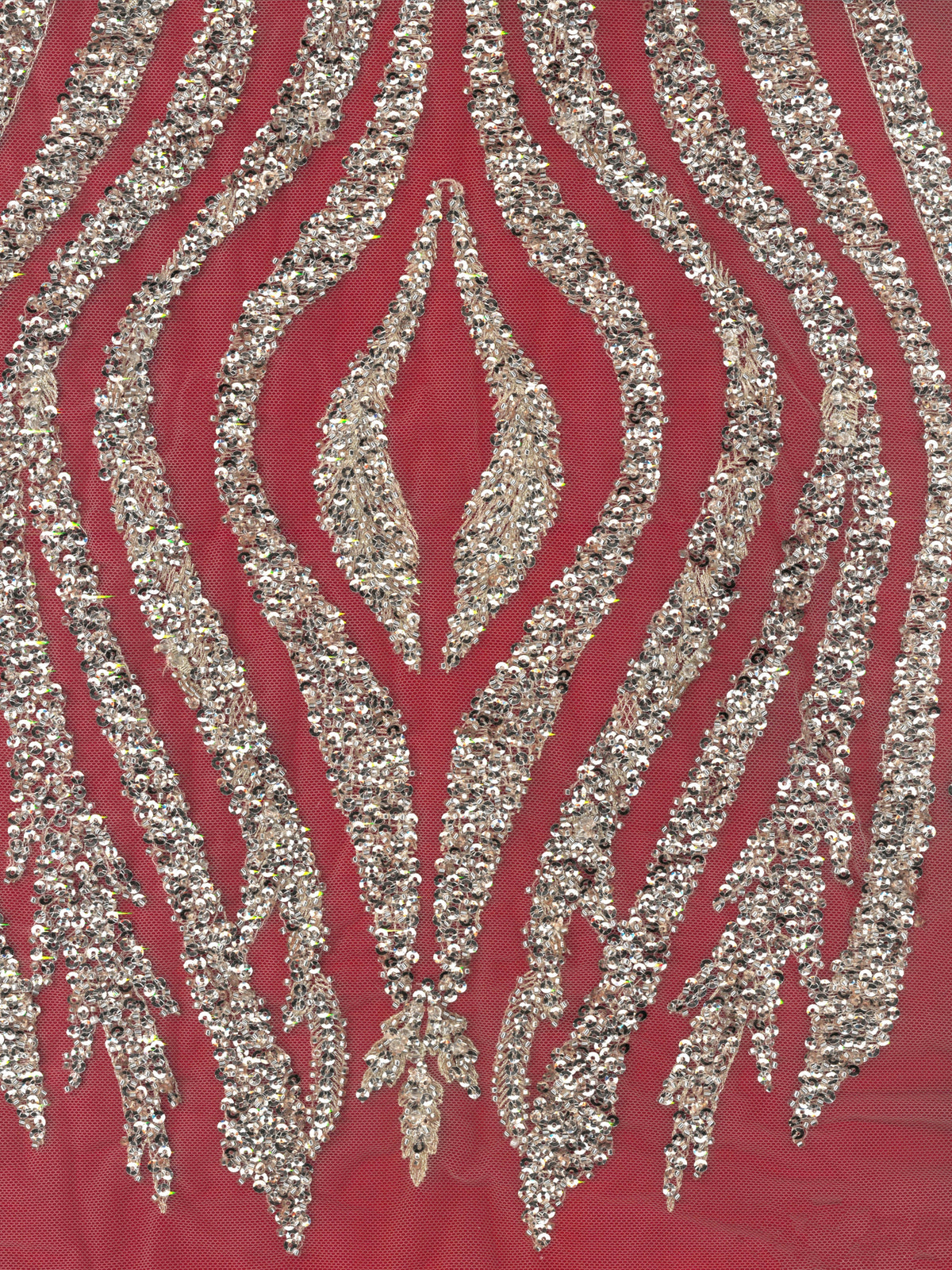 Gold/Ivory Emb Beaded Tulle - EB1104