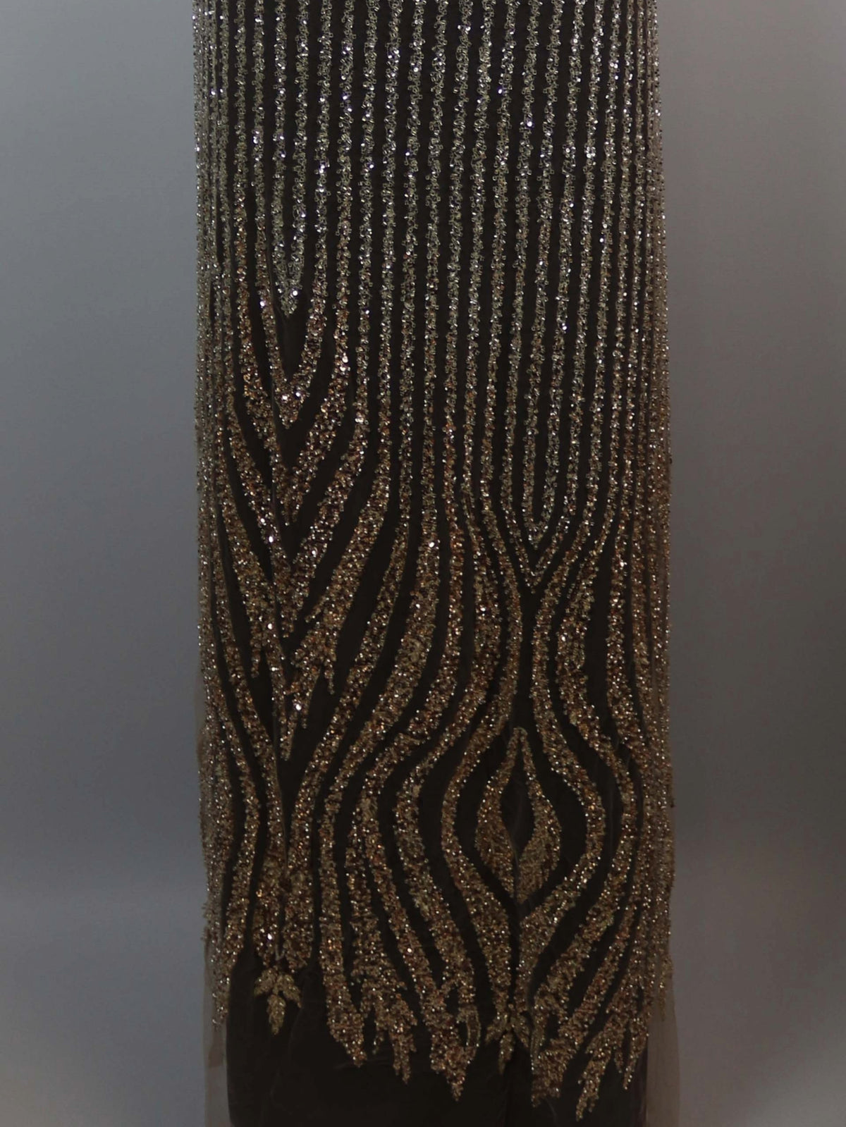 Gold/Ivory Emb Beaded Tulle - EB1104