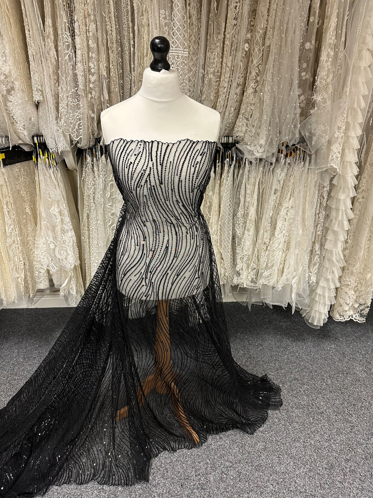 Black Sequin Lace - EB3011