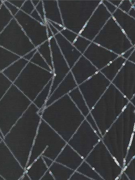 Ivory Embroidered Sequin Tulle - EB3022