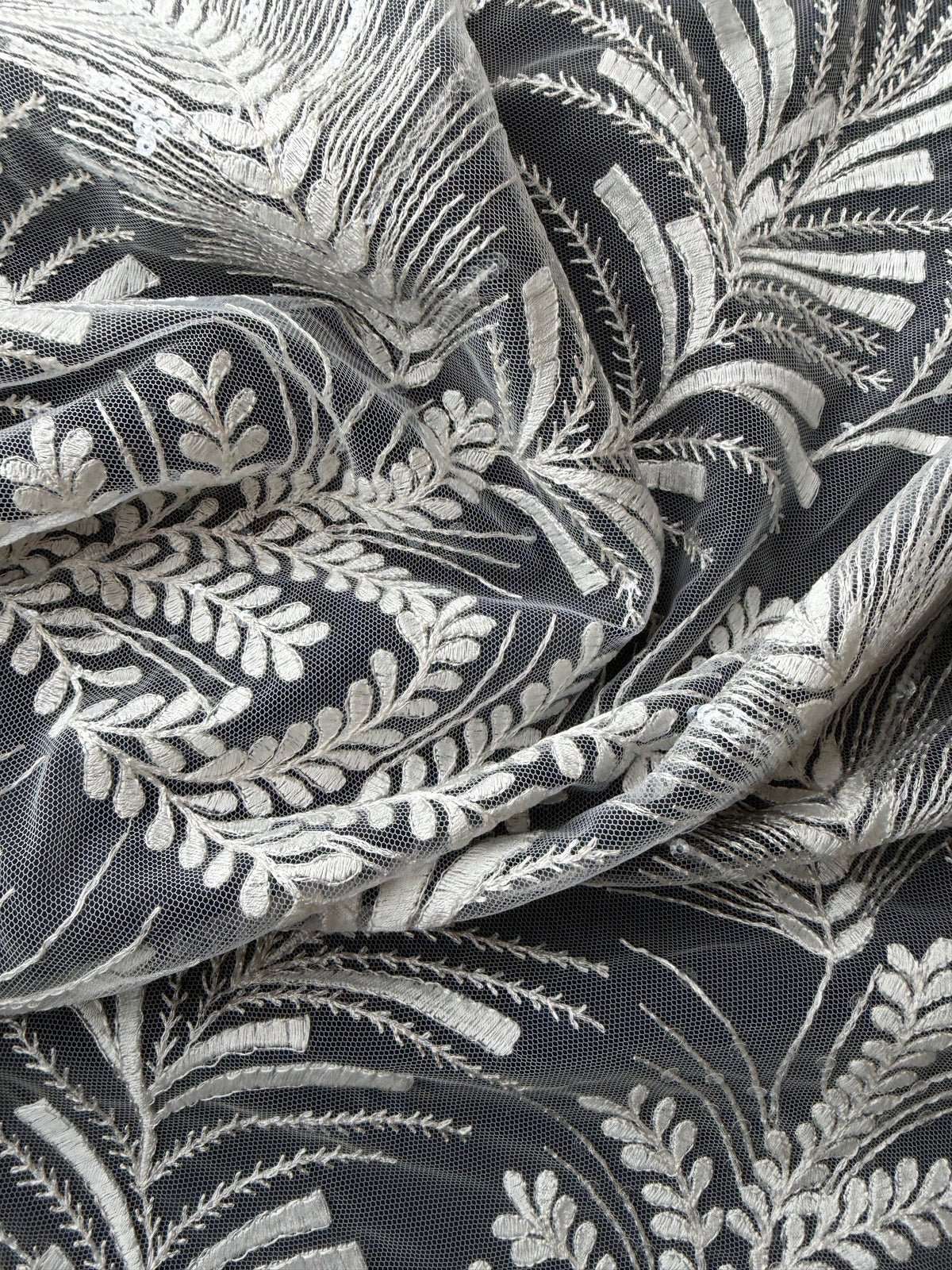 Ivory Sequin Embroidery Lace - EB3025