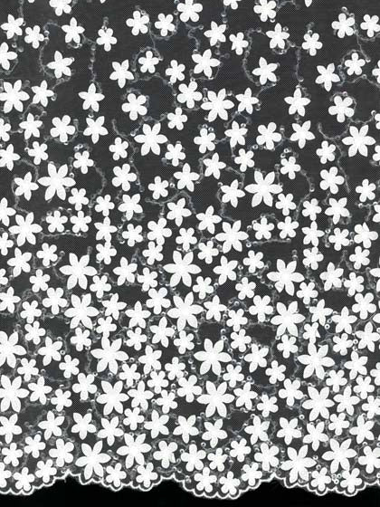 Ivory Embroidered Sequin Tulle - EB3030