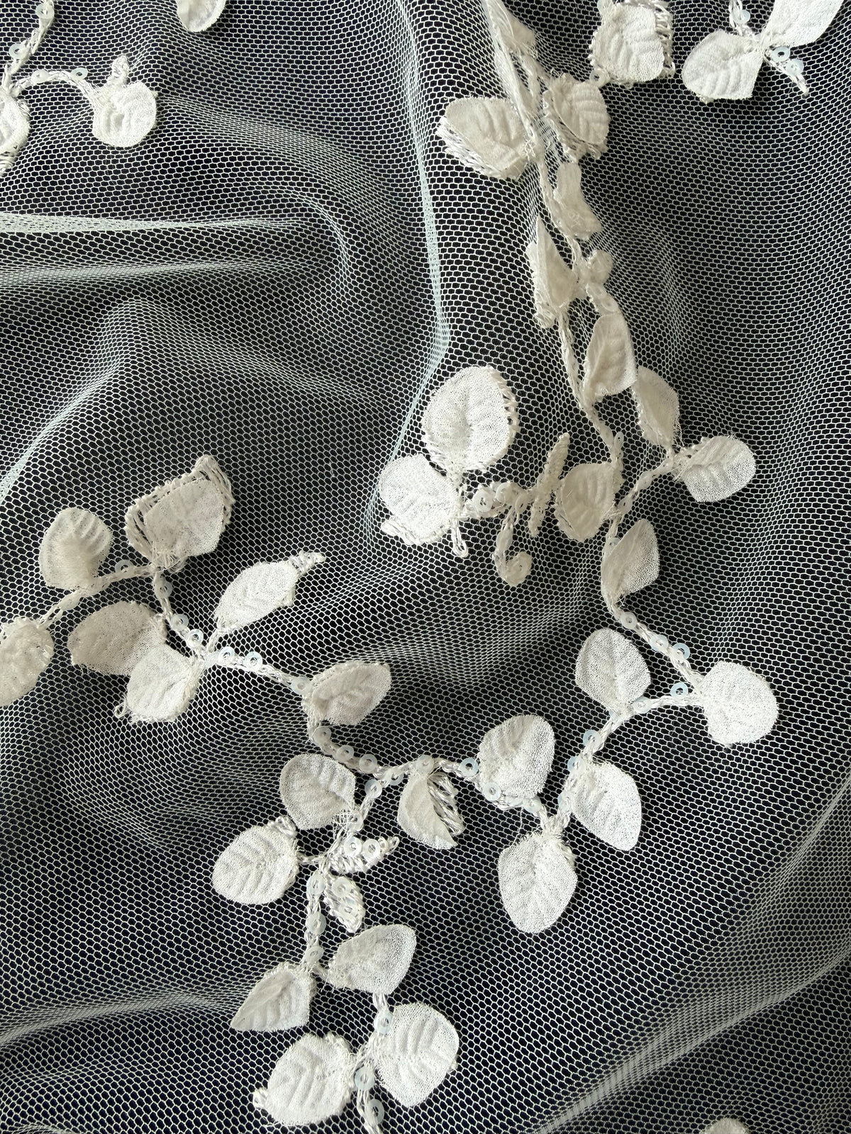 Ivory Sequin Embroidery Lace - EB3042