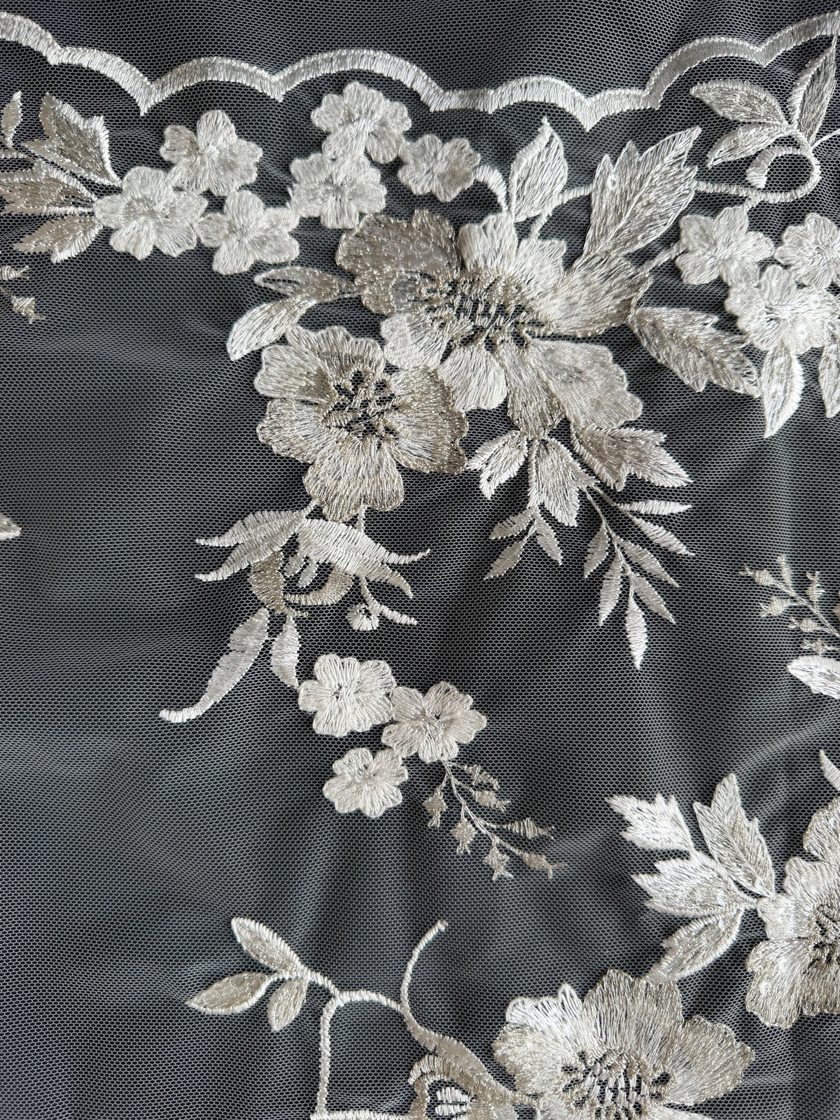 Ivory Sequin Embroidery Lace - EB3044